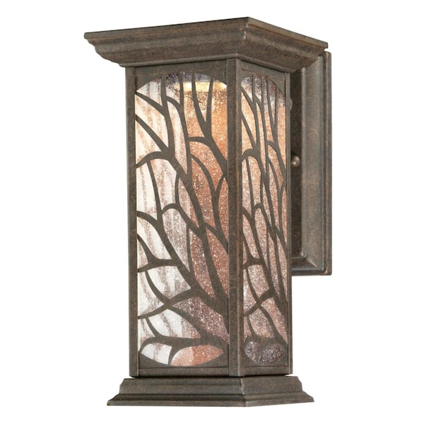 Westinghouse One-Light LED Outdoor Wall Lantern Glenwillow Brnz Clear Seeded Gls 6312000 - main